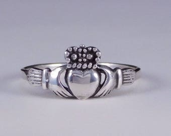 Traditional Irish Claddagh Ring Sterling Silver Ring