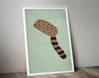 Moonrise Kingdom Minimalist Poster - Moonrise Kingdom Poster, Moonrise Kingdom Wall Art, Wes Anderson, Davy Crockett Hat Minimalist Print.