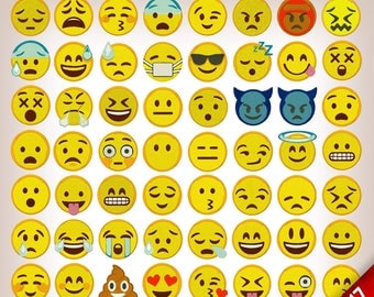 Emoji Emoticons Collection of 58 pack Embroidery Design 2017 New Emojis
