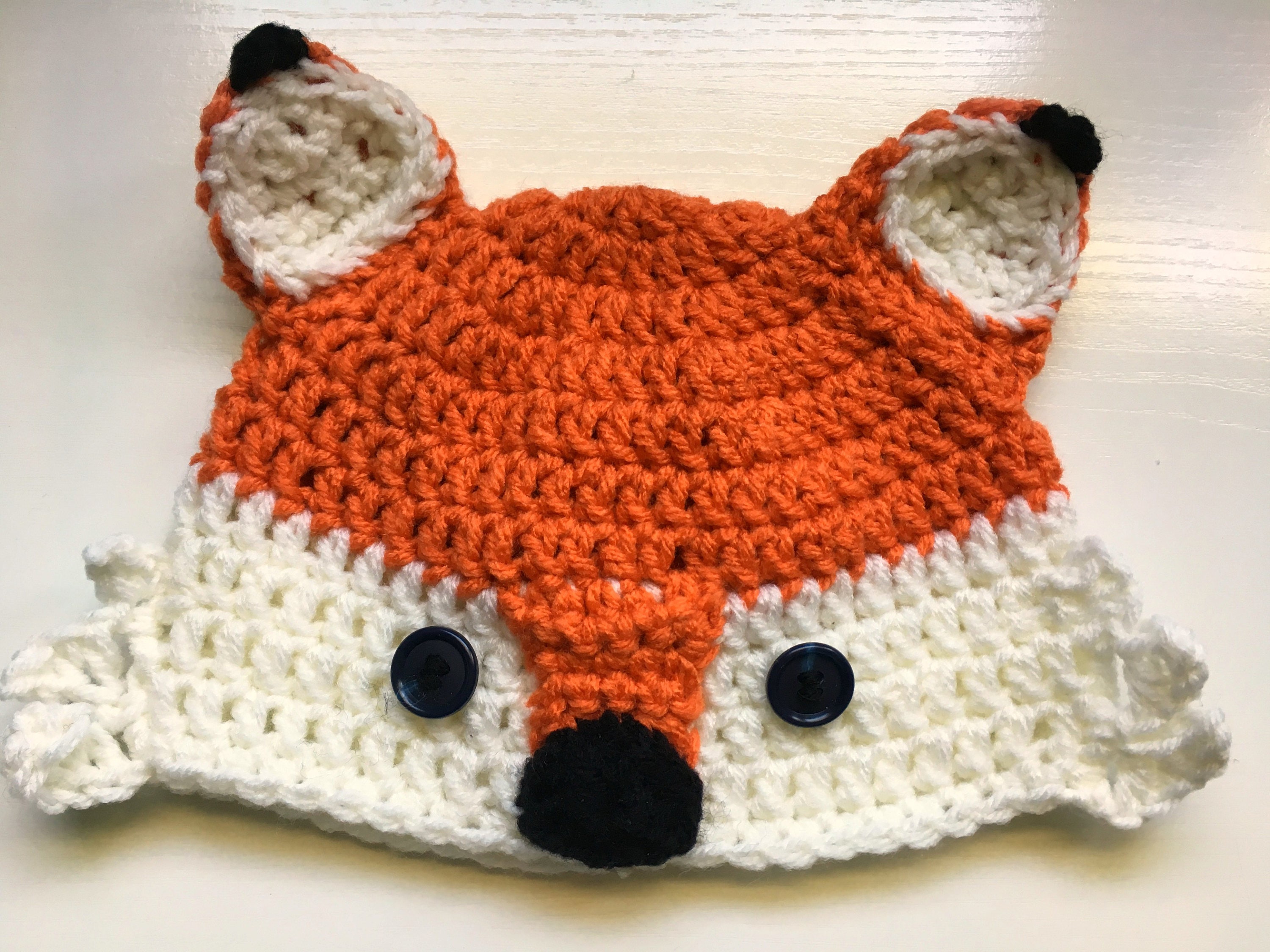 Crochet Fox Hat Photo PropHandmade Baby hat Child Hat