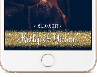 WEDDING SNAPCHAT GEOFILTER, Gold Glitter Geofilter, Wedding Geofilter, Wedding Filter, Snapchat Wedding, Snapchat Geofilter, Custom