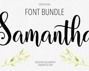 Font Bundle Digital font Calligraphy Handwritten Script Wedding Watercolor Instant Download fonts