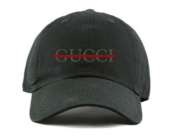 No Gucci Black Embroidered Dad Hat