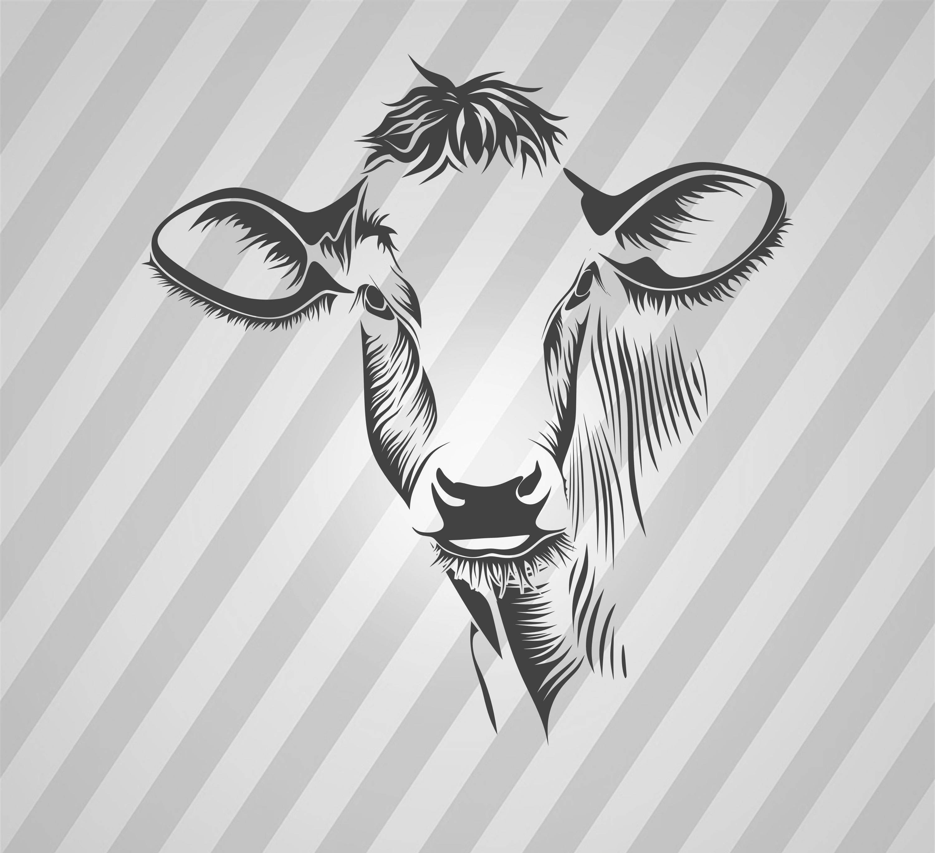 Download Cow - Svg Dxf Eps Silhouette Rld RDWorks Pdf Png AI Files ...