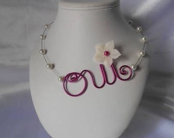 HOLLY in fuchsia & ivory bridal necklace