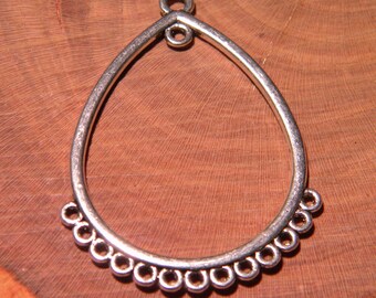 large pendant connector - oriental pattern - - 47 mm silver - PG17