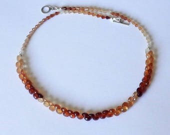 Hot silver hessonite Garnet necklace