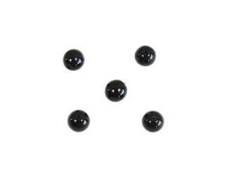 Black Czech glass beads, round and smooth 12 mm