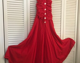 Vintage Red Halter Summer Dress New Hero Festival