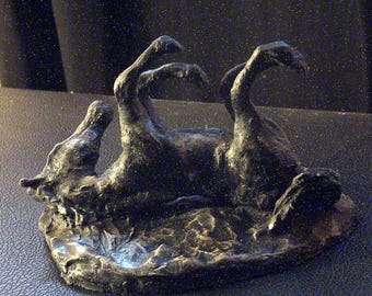 Art déco statuette "Cheval joueur", création artisanale de qualité