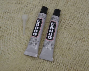 2 tubes Professional 9 ml + 1 free application nozzle E6000 jewelry glue