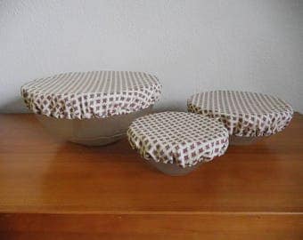 Set of three fabric, washable and reusable Bowl covers