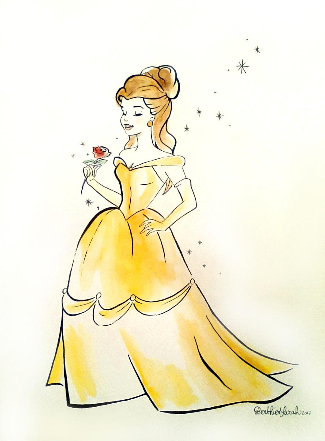  Dessin  peinture princesse  Belle du Disney la Belle et La B te