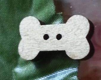 Wooden buttons, 2 - Hole, Apple, LightKhaki, 18x10mm, hole: 1.5 mm