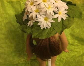 Flowered 18"doll Sun Hat