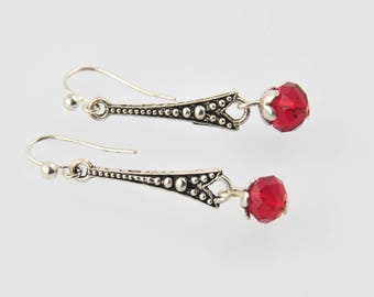 Vintage Silver earrings and Crystal