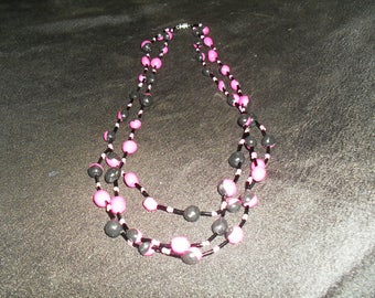 colorful polymer clay and beads necklace