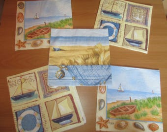 lot 5 towels marine sea theme