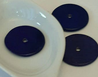 1 bead 25 mm blue mother of Pearl