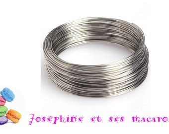 10 turns of 65x0.6 cm silver bracelet memory wire