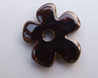 FLOWER CERAMIC MARRON37MM