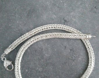 double viking knit necklace mesh silver plated. Unisex the femoir is to pick your choice