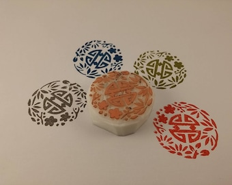 handmade stamp round asiastique