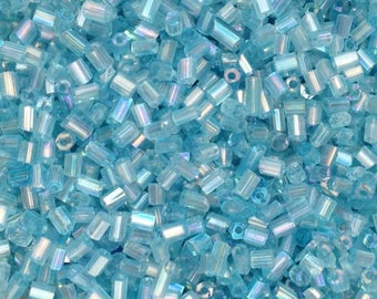 ♥ 10gr rock half blue cut glass iridescent AB 2mm♥