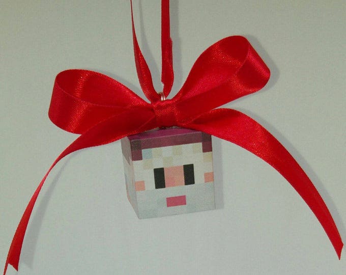 8 Minecraft style Christmas Tree Baubles