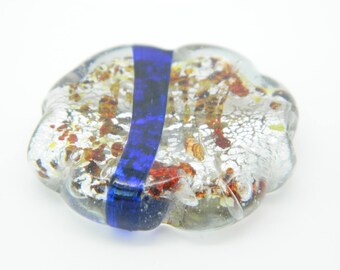 1 x Pearl puck silver 34mm (l661) murano glass