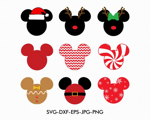 Download Christmas Mickey Minnie Ears Monogram Frame svg Minnie Bow
