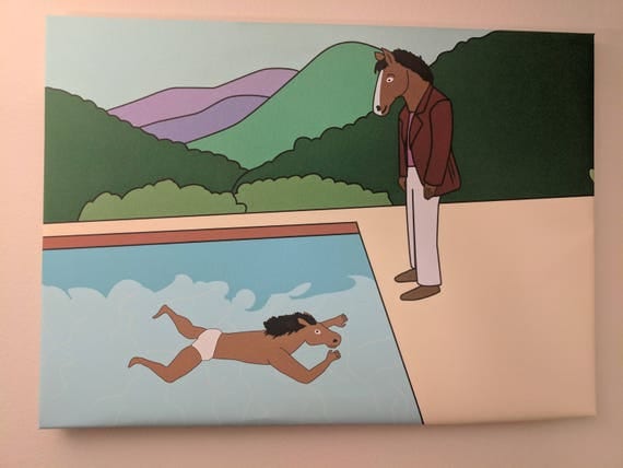 pool with two figures bojack
