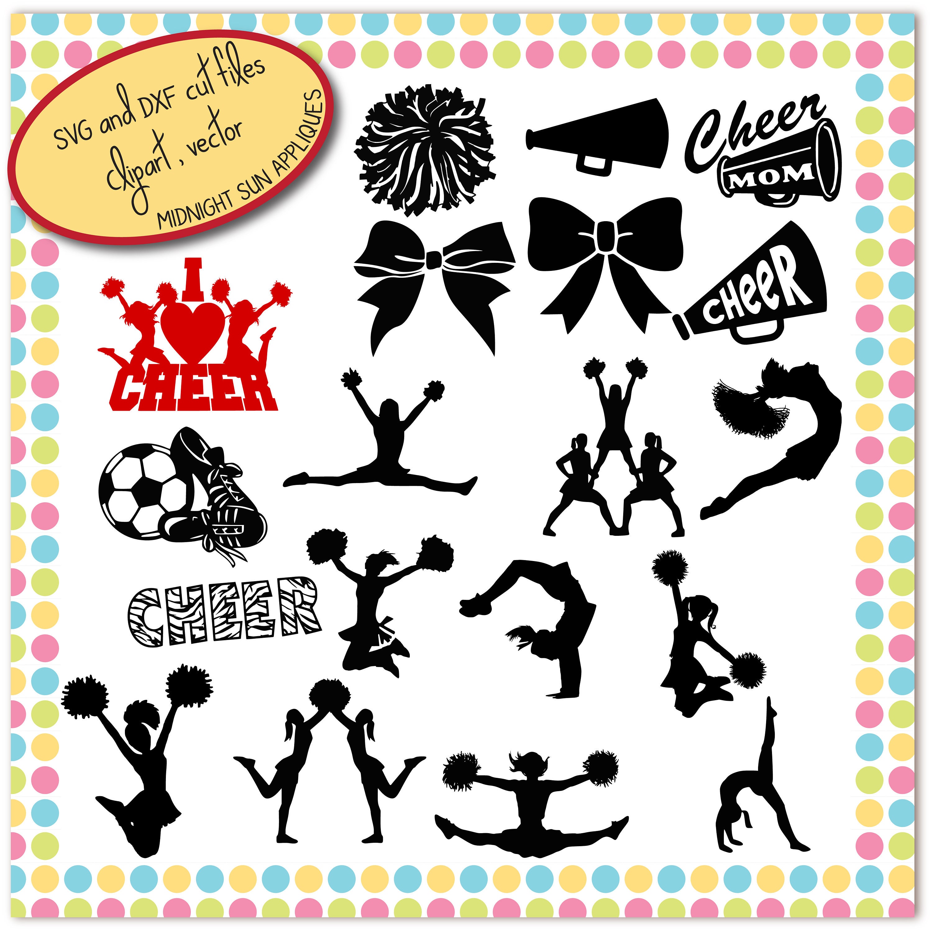 Cheerleader SVG cheer silhouettes cheerleader cut file