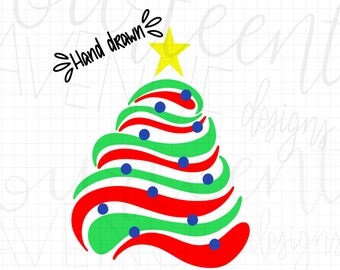 Download Swirl christmas tree svg | Etsy