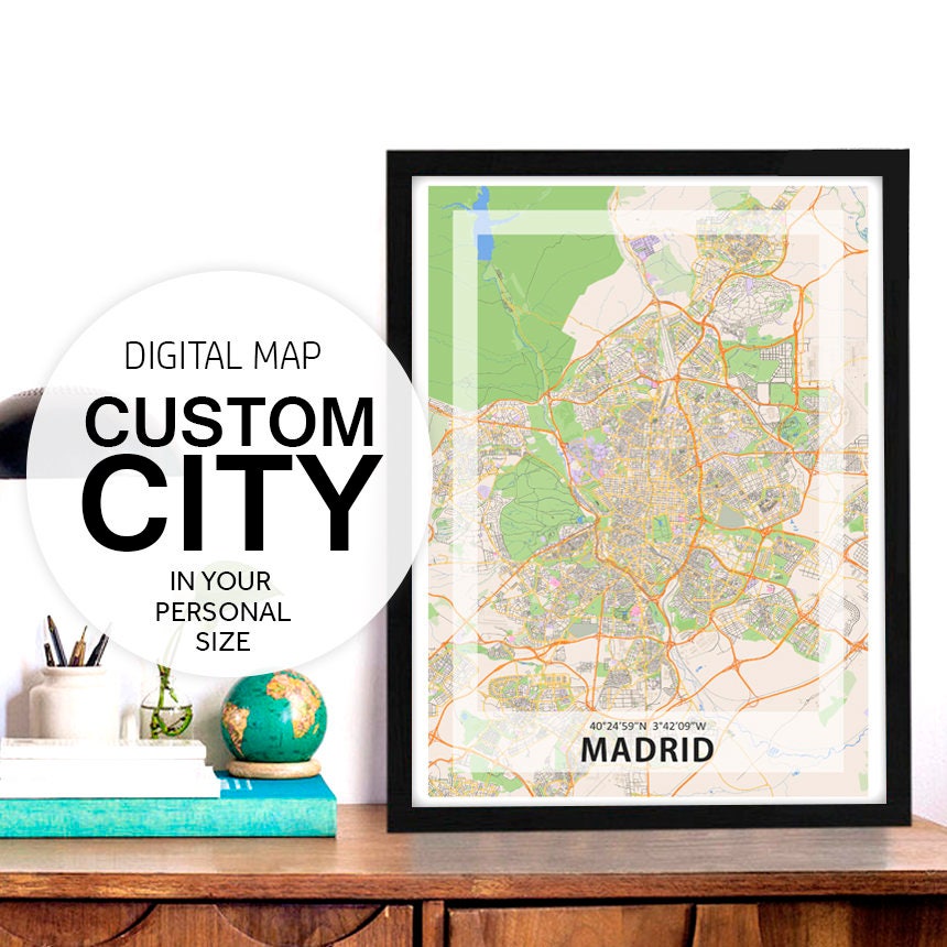 Custom Map Art Custom City Map Print Custom City Wall Art