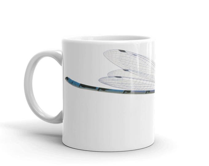 Dragon Fly, Blue-green Dragon Fly, Dragon Fly Cups and Mugs, Flying Insect Image, Insect Mug Design