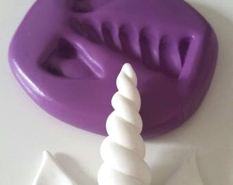 UNICORN HORN & EARS Silicone Mold Mould 35 mm Polymer Clay Sugarpaste Fimo Cake Decorate Icing Tool Fondant Sugarcraft