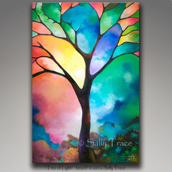 Original painting tree of life art abstract painting mixed