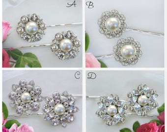 Crystal Pearl, Wedding Hair pins, Bridesmaid Hair Clip, Bridesmaids Hair Pins, Bridesmaids Gift, Bobby Pins,Bridesmaids Hair Accessories