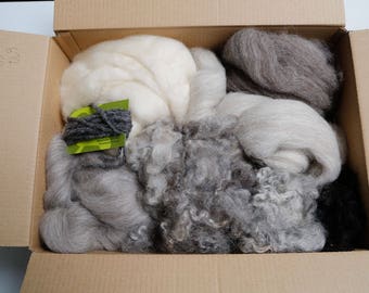 Felting feltmaking spinning fibre art texture pack naturals over 500g