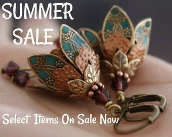 Flower Earrings, Dangle - Earrings, Gift/For/Her/, Graduation Gift, Dangle Earrings, Gift for Wife, Drop Earrings, Wife Gift,Girlfriend Gift