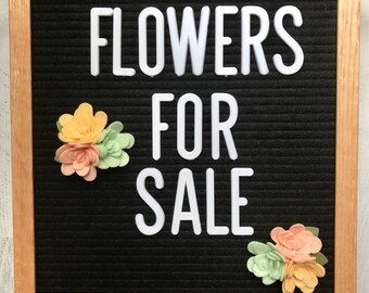 Wool Felt Flowers for LetterBoards - Mum Trios - Shower Decor