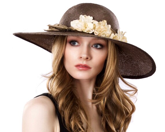 Wide Brimmed Straw Hat Kentucky Derby Hat Spring Fashion
