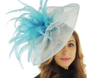 Turquoise Fascinator Kentucky Derby or Wedding Hat **SAMPLE SALE