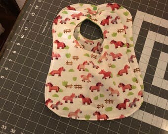 Bibs, Baby, horses,  baby bib, girl