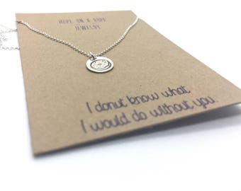 Donut Necklace - Sterling Silver Donut Necklace - Donut Lover - Hand Stamped Donut Necklace - Donut Charm - I Donut Know - Donut Jewelry