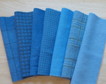 Blue - Hand Dyed Felted Wool in a Beautiful Collection Perfect Rug Hooking and Applique Wool Number 5047B