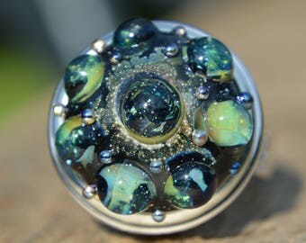 Collectable Artisan Handmade Lampwork Glass Snap Charm - Interchangeable Jewellery - Snap, Popper, Chunk, Button