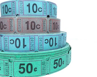 carnival tickets lot of 40 parties garland ribbon art project crafts scrapbooking mixed media gift display prop green blue gray baby boy son
