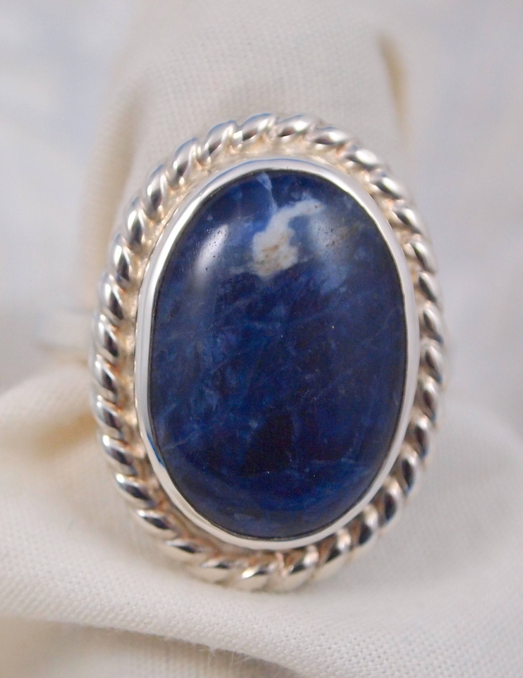 Sodalite Ring Size 7 1/4 in Sterling Silver